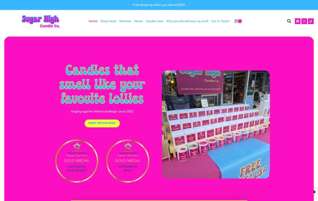 Sugar High Candle Co online candle shop